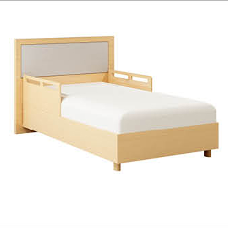 wood headboard back patient bed with side rails for home nursing and hospital