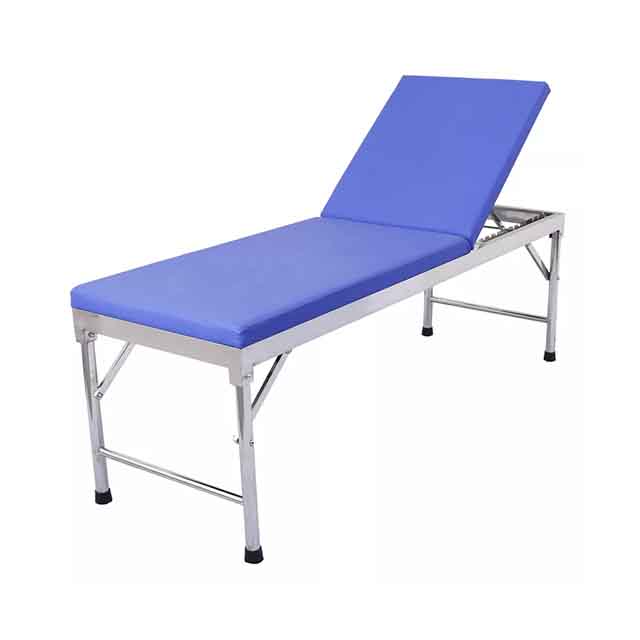 Hospital Room Furniture Reliable Comfortable Medical Examination Table - Durable 2” Foam Padding - Stainless Steel Frame - Adjustable Backrest - Easy To Clean (Blue) 