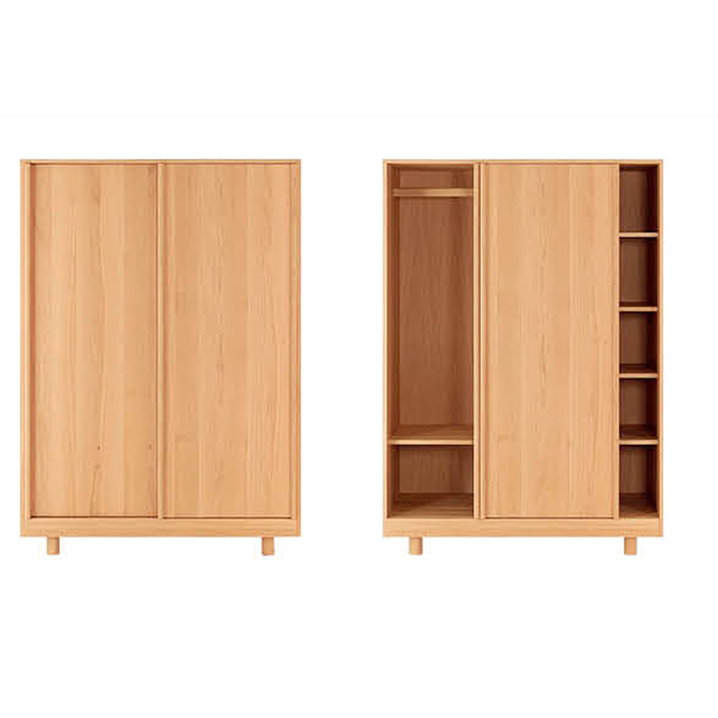 Large Storage Wardrobe with Sliding Doors Natural Oak 