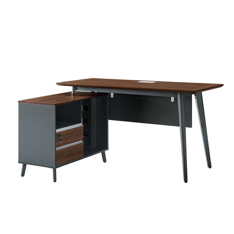 1 person workstation L Shaped, Executive Desk With Storage Drawers Cabinet Set
