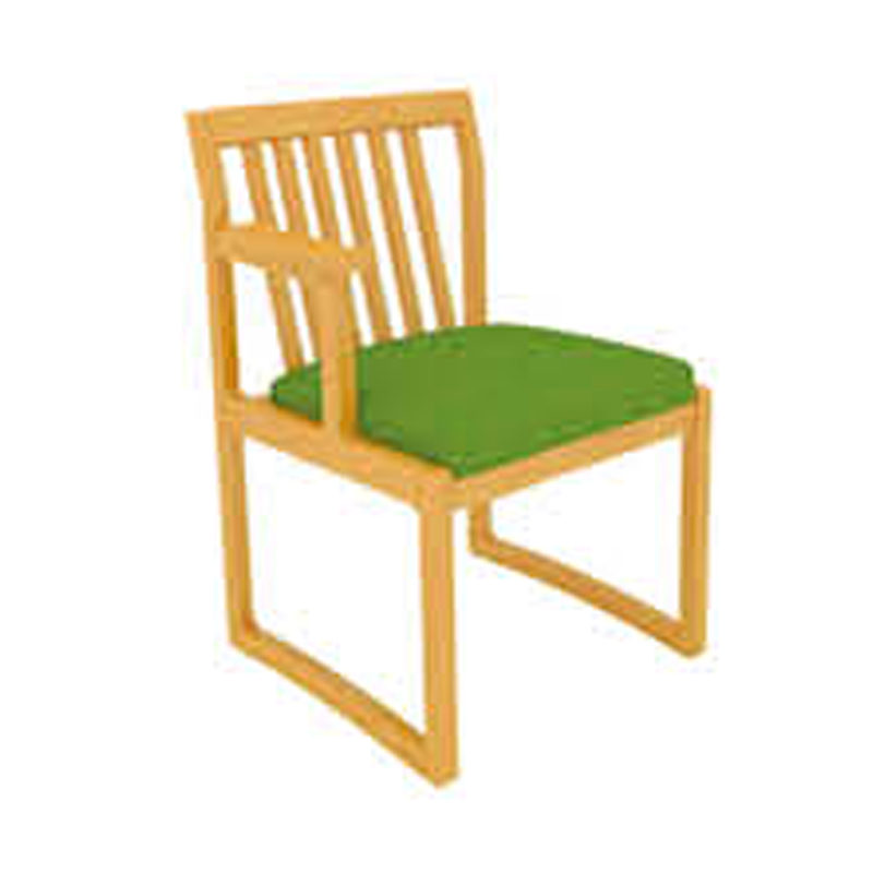 single sided wood arm chair with upholstered