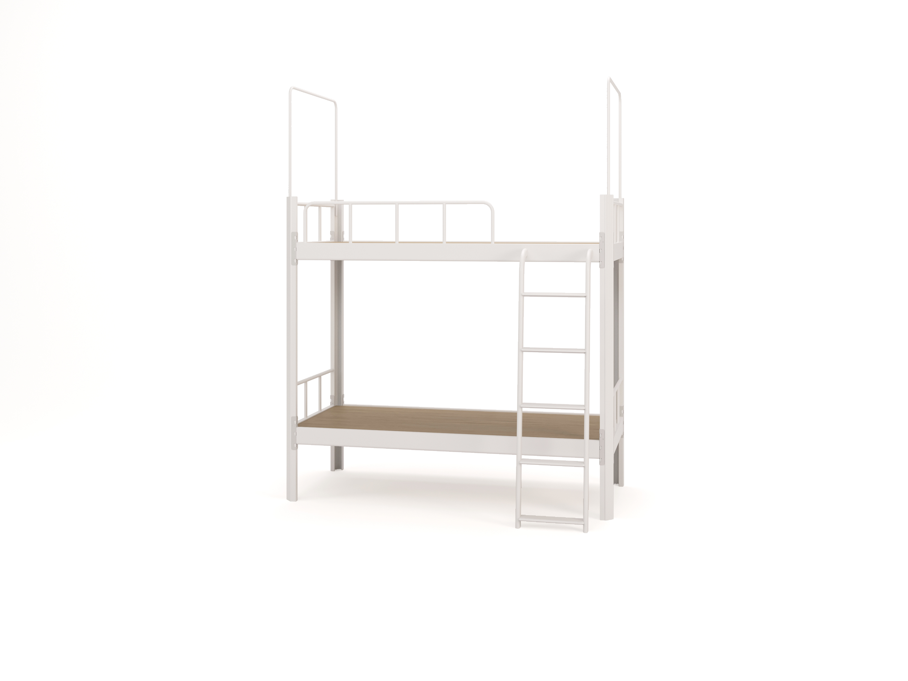 Contemporary Metal Frame Modern Futon Bunk Bed Frame with Safety Rail Built-in Ladder for hospital