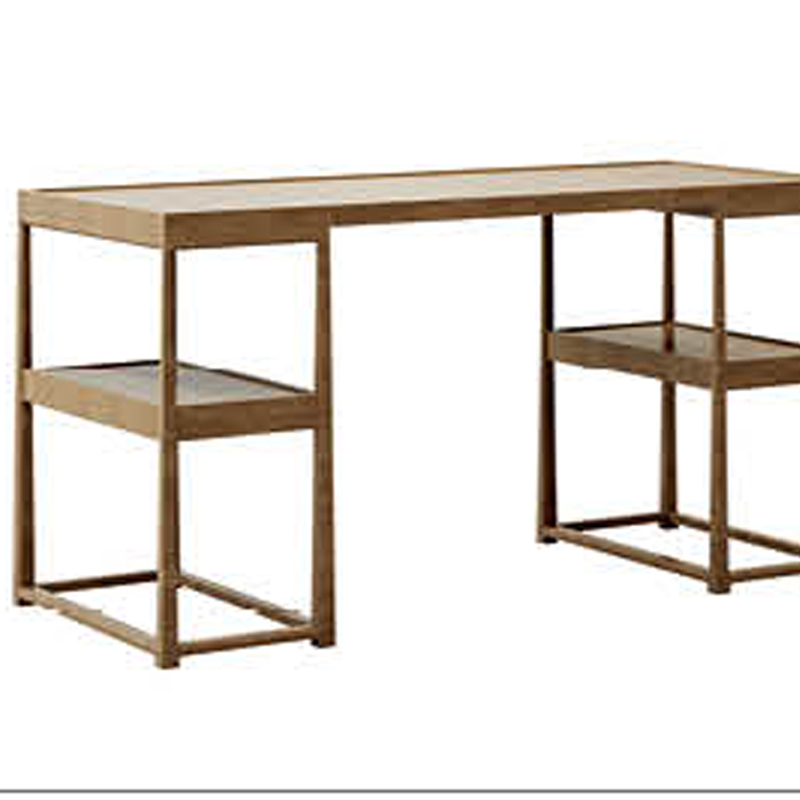 Wood desk with shelves 