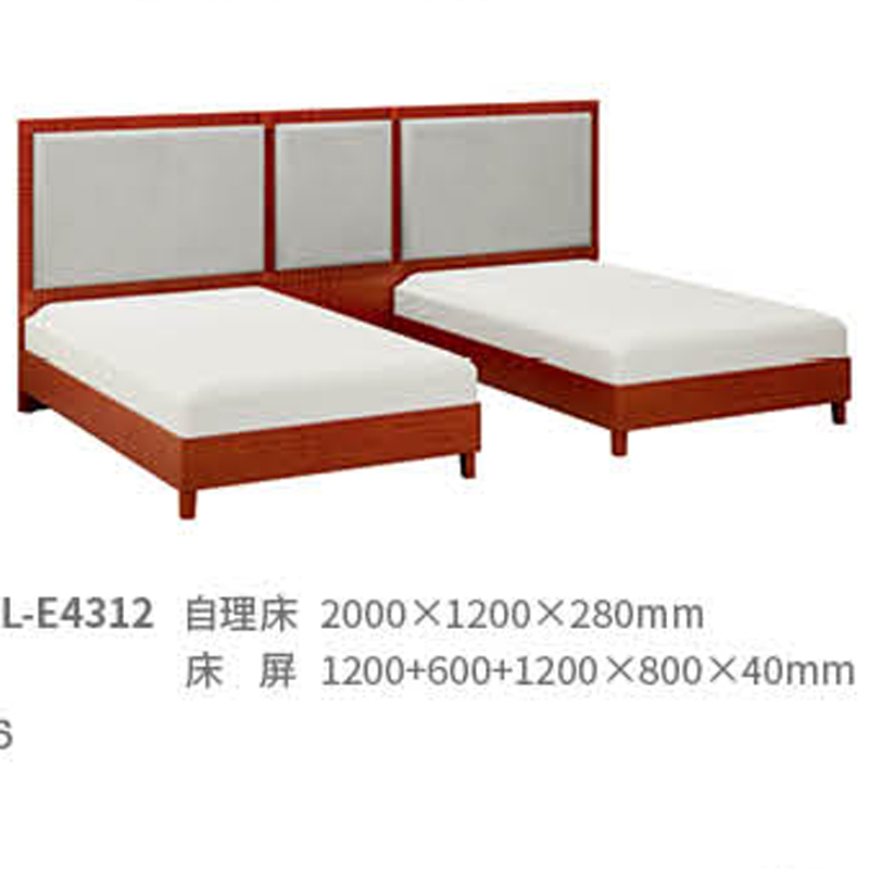 Upholstered Bed Wood separate double Bed frame with headboard