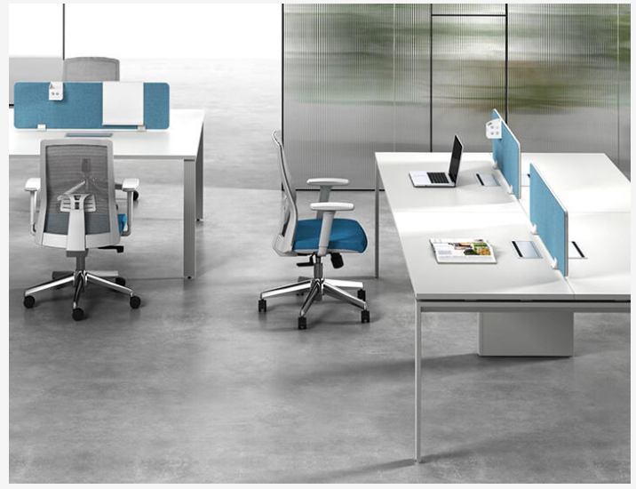 Modern Partition Bench Desk 4 Person Office Workstation