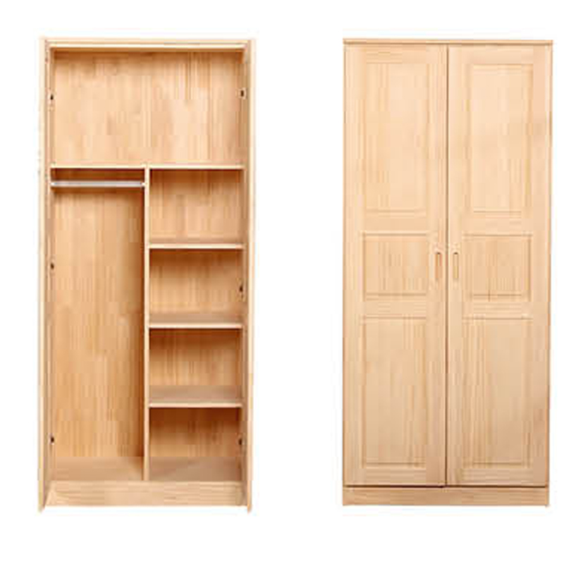 Solid Wood Modern Nordic Style 2 Door Wardrobe Design