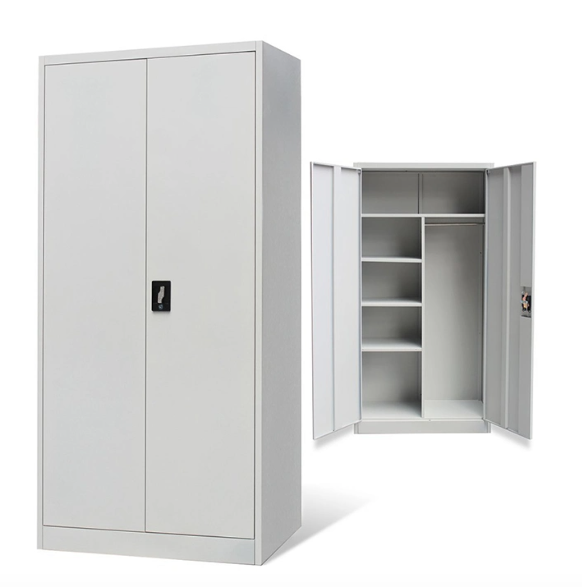 Custom Hospital Doctor′s Office Cabinet Stainless Steel 2 Door Clothes Almirah Lockers Wardrobe with Locker