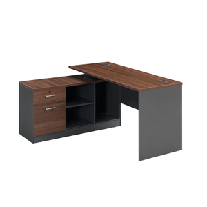 Customized High-end Solid Wood Desk Modern 1 Person Workstation L-shaped Executive Table