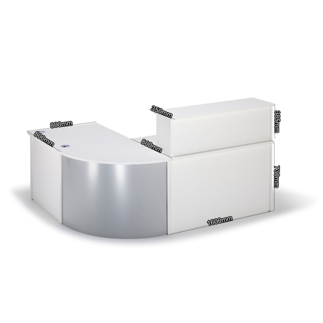 White Curved Reception Desk