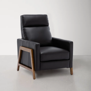 Leather Recliner Chair with Wooden Legs for Heavy Person