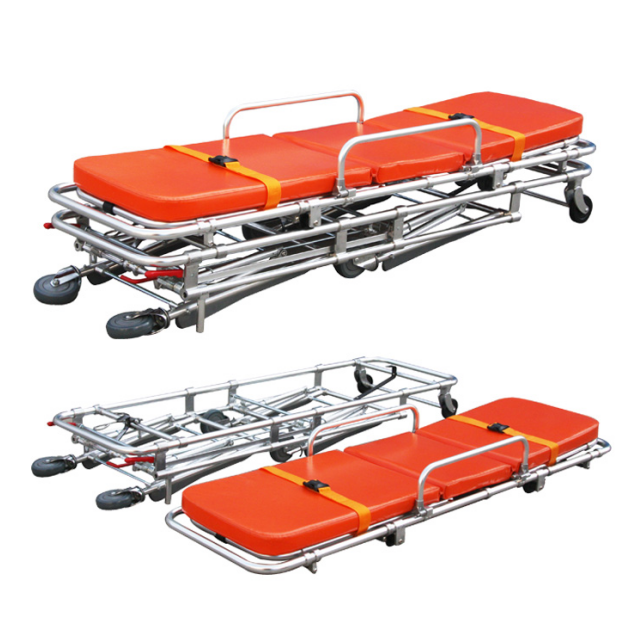 Hospital Stretcher Bed on Wheels for Ambulance 