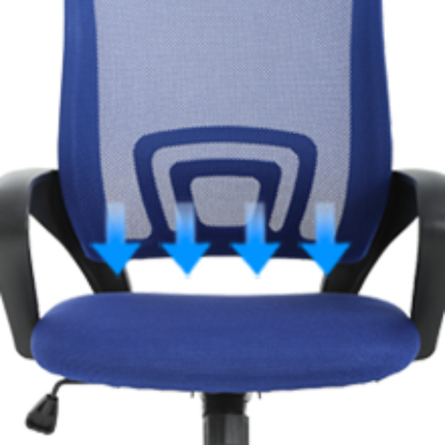 Blue Ergonomic Office Mesh Chair with Wheels