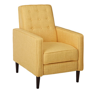 Yellow High Leg Reclining Chair with Low Back